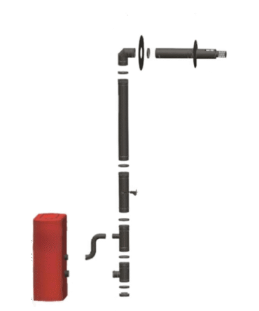 Kit Ventouse Universel Ø 80/130 Complet (Sortie Façade) Poêle à Granulés Raccordement Derrière