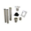 Premium kit Veranda toit en pente avec plaque de toit EPDM sortie de poêle extérieure 150 mm INOX
