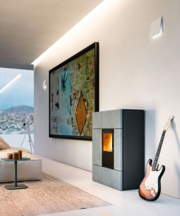 Poêle à granulés canalisable MCZ Stream Comfort Air 12 UP Puissance 11.9kW Sortie Fumée Supérieure