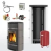 Ensemble complet poêle à eau conduisant La Nordica Norma S Idro DSA Agata Grey 800 réservoir de stockage