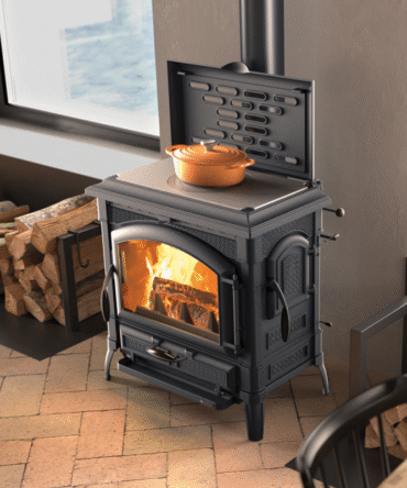 Poêle à bois avec chauffe plat Isotta con cerchi Evo – 11,9 Kw