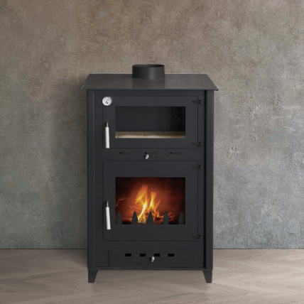 INTERSTOVES – Poêle à bois avec four Rosa 10 | Bûches 50cm – Noir