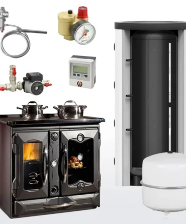 Ensemble complet Poêle de cuisine à eau La Nordica TermoSuprema DSA Black + 800 Réservoir De Stockage
