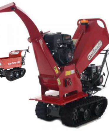 GeoTech-Broyeur autotracté à chenille sur brouette motorisée GeoTech PRO BMS155 LE moteur essence 6,5/15 CV