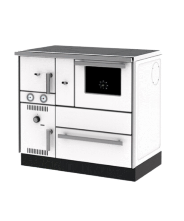 Cuisinière à bois Alfa 85 G Eco Sortie droite blanc 8kW