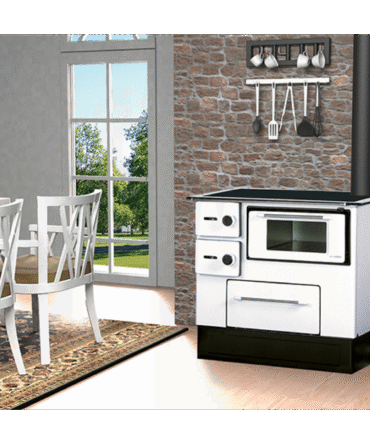 Cuisinière à bois Regular 46 Eco Sortie droite noir 8kW