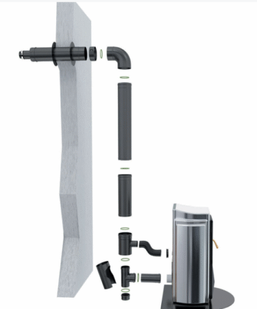 TEN Kit façade Bioten 80/125 départ arrière pour poêles à granulés
