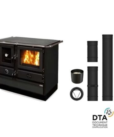 Pack cuisinière à Bois Bouilleur Super Thermo Magnum Sortie dessus 16kW