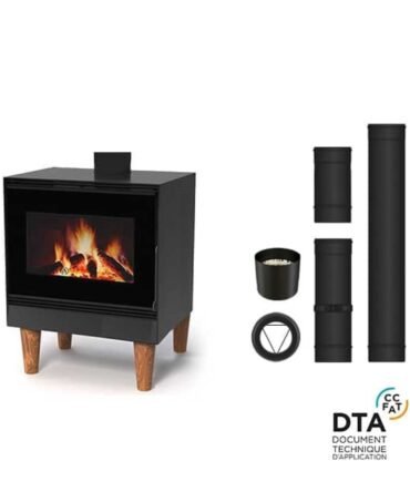 Pack poêle à bois Iseo – Option Ventilation – Sortie dessus 11kW