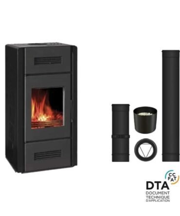 Pack poêle à bois Romana Sortie dessus 8kW