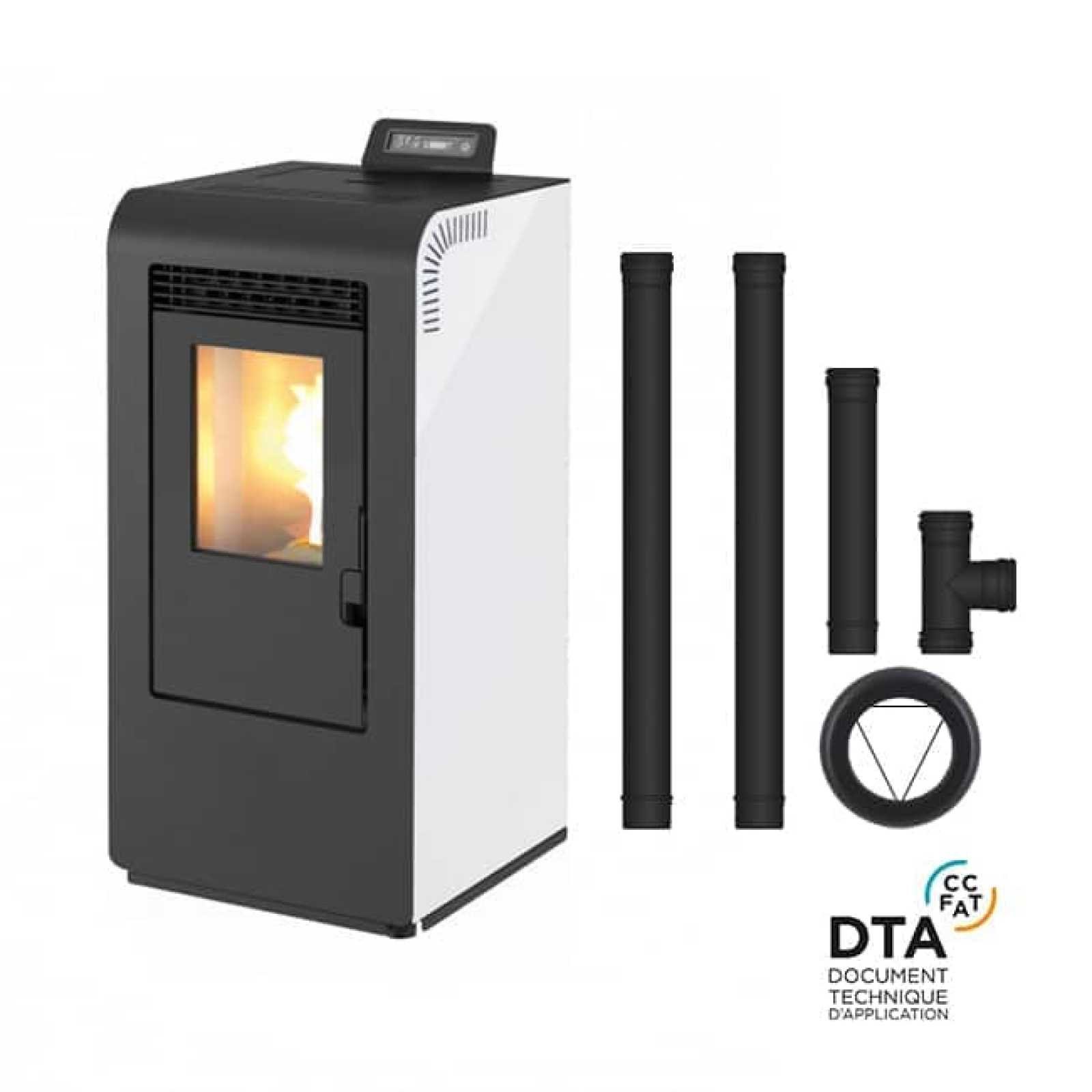 Pack poêle à granulés Baggia Evo + Kit d’installation sortie dessus 10kW