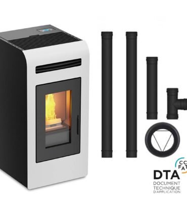 Pack poêle à granulés Cayenne + Kit d’installation sortie arrière 14kW