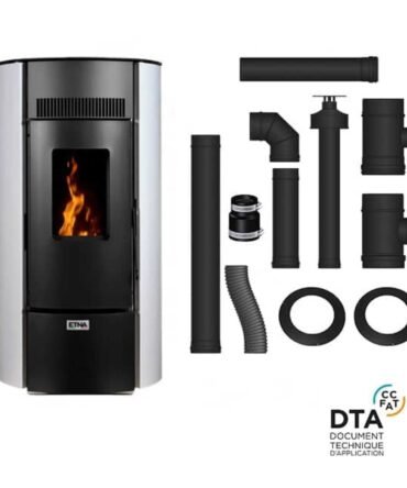 Pack Poêle à granulés étanche Giuliana + Kit d’installation ventouse 9kW