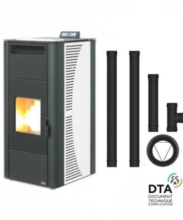 Pack poêle à granulés hydro Rondinara + Kit d’installation sortie arrière 19kW