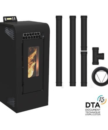 Pack poêle à granulés Vulcano SMS + Kit d’installation sortie arrière 12kW