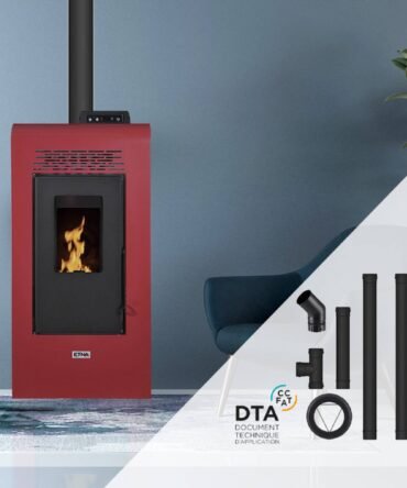 Pack poêle à granulés Vulcano SMS + Kit d’installation sortie dessus 9kW