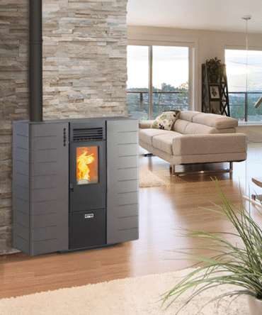 Poêle à granulés Canalisable extra plat Fango 8kW